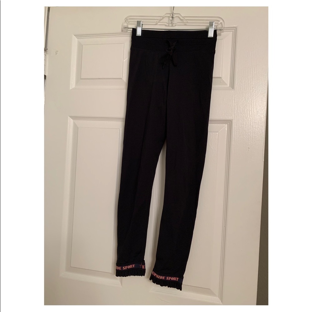 The Upside Black Leggings with Pink Accents